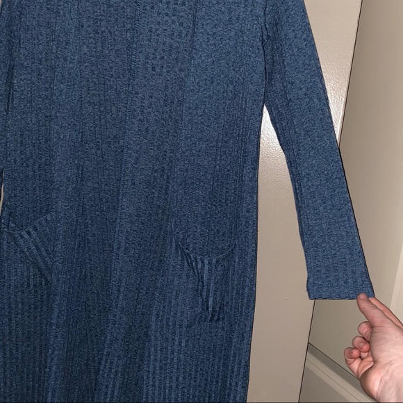 LulaRoe Sarah Blue Ribbed Cardigan - Picture 3 of 5